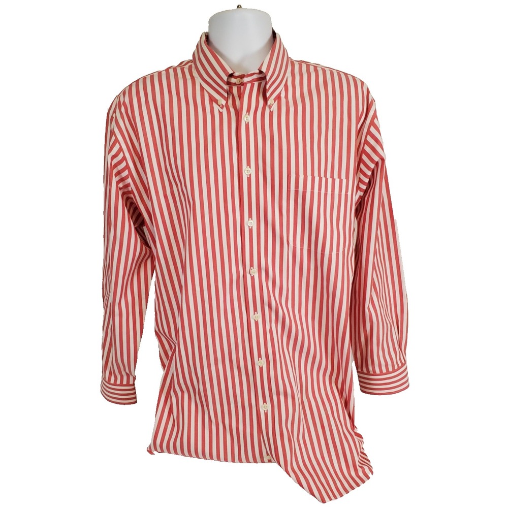 Paul Fredrick Mens Button Down Shirt 18-34 Trim Fit 100% Cotton Striped
